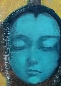 Silent Dialogue Peinture à l'acrylique et au crayon de couleur, contemporaine, 2010+.