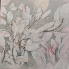 Pintura Hierba Blanca, Acrílico Moderno y Lápiz de Color sobre Lienzo, 2010+