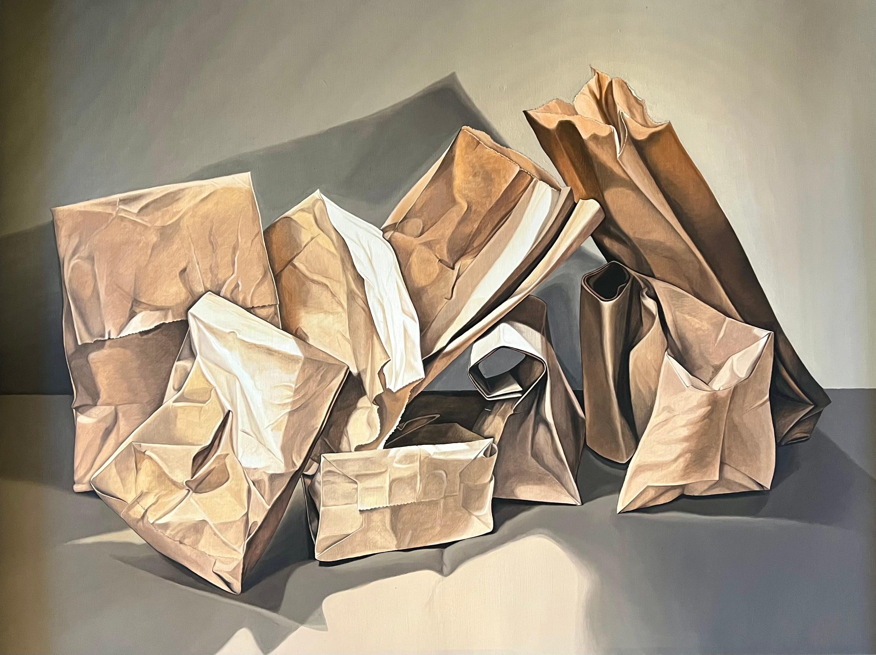 Marina Stern Still-Life Painting – Papiersäcke