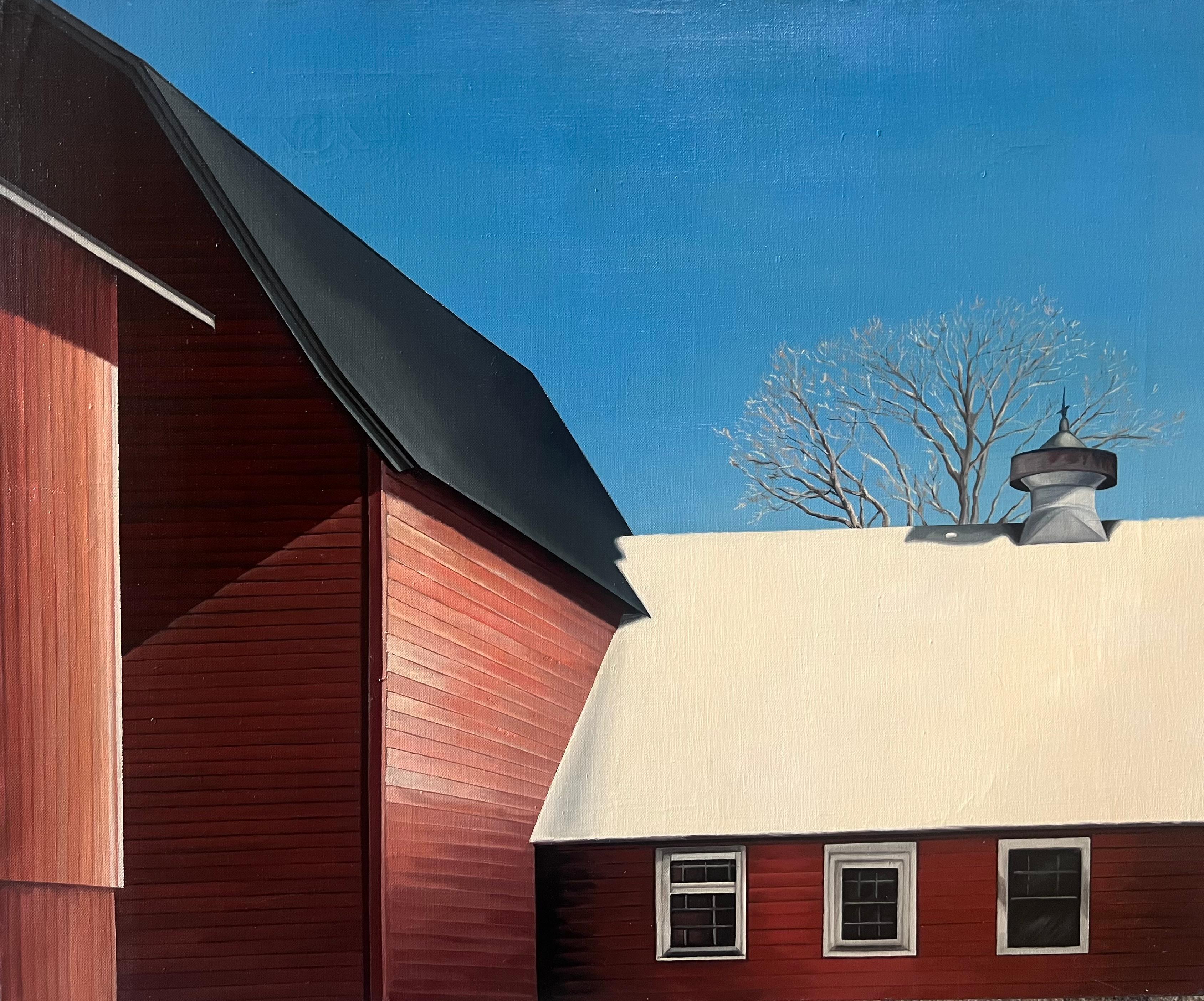 Marina Stern Landscape Painting - Snowy Barn #1