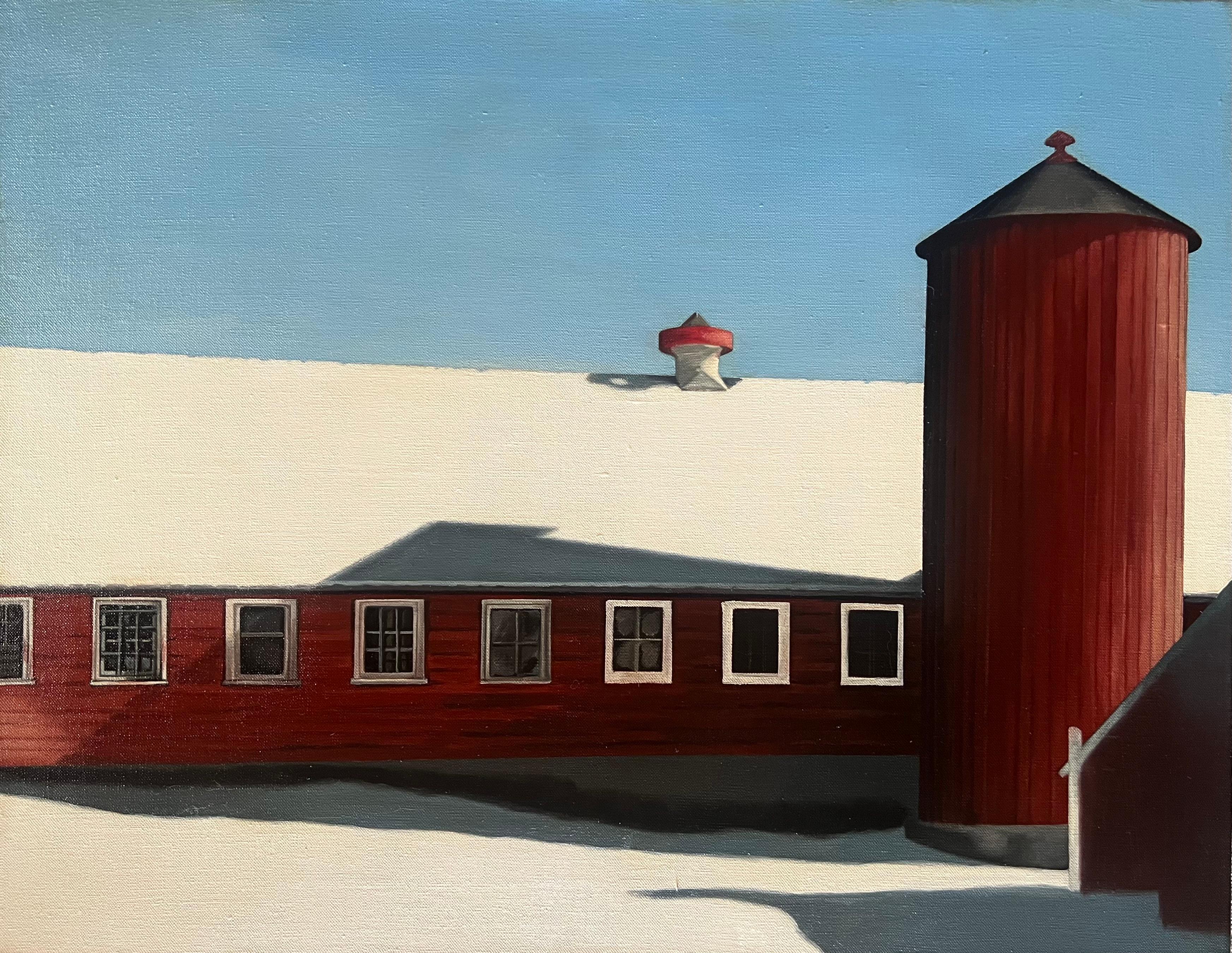 Marina Stern Landscape Painting - Snowy Barn #2