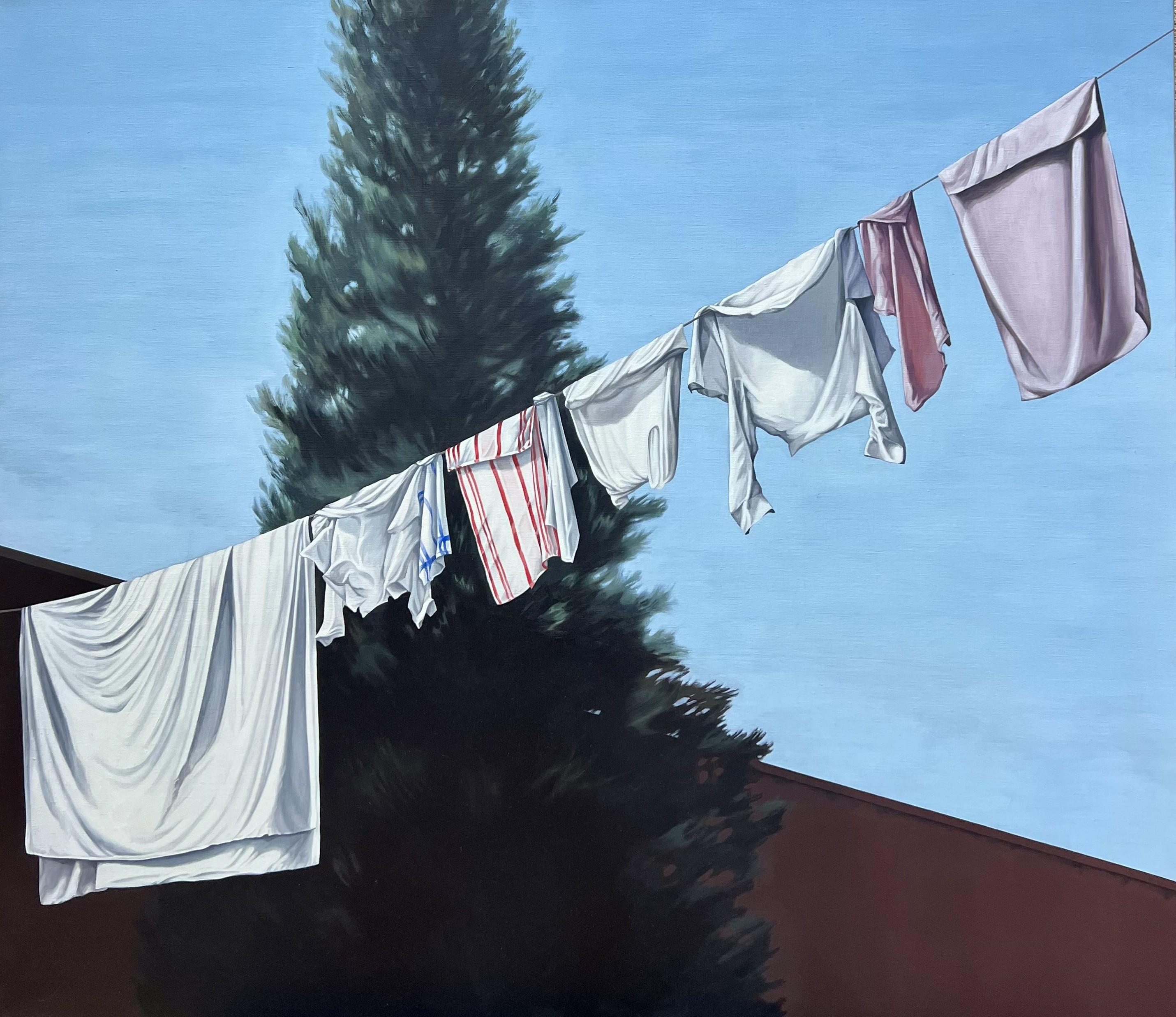 Marina Stern Landscape Painting - Tea Towel (Large)/Cypress