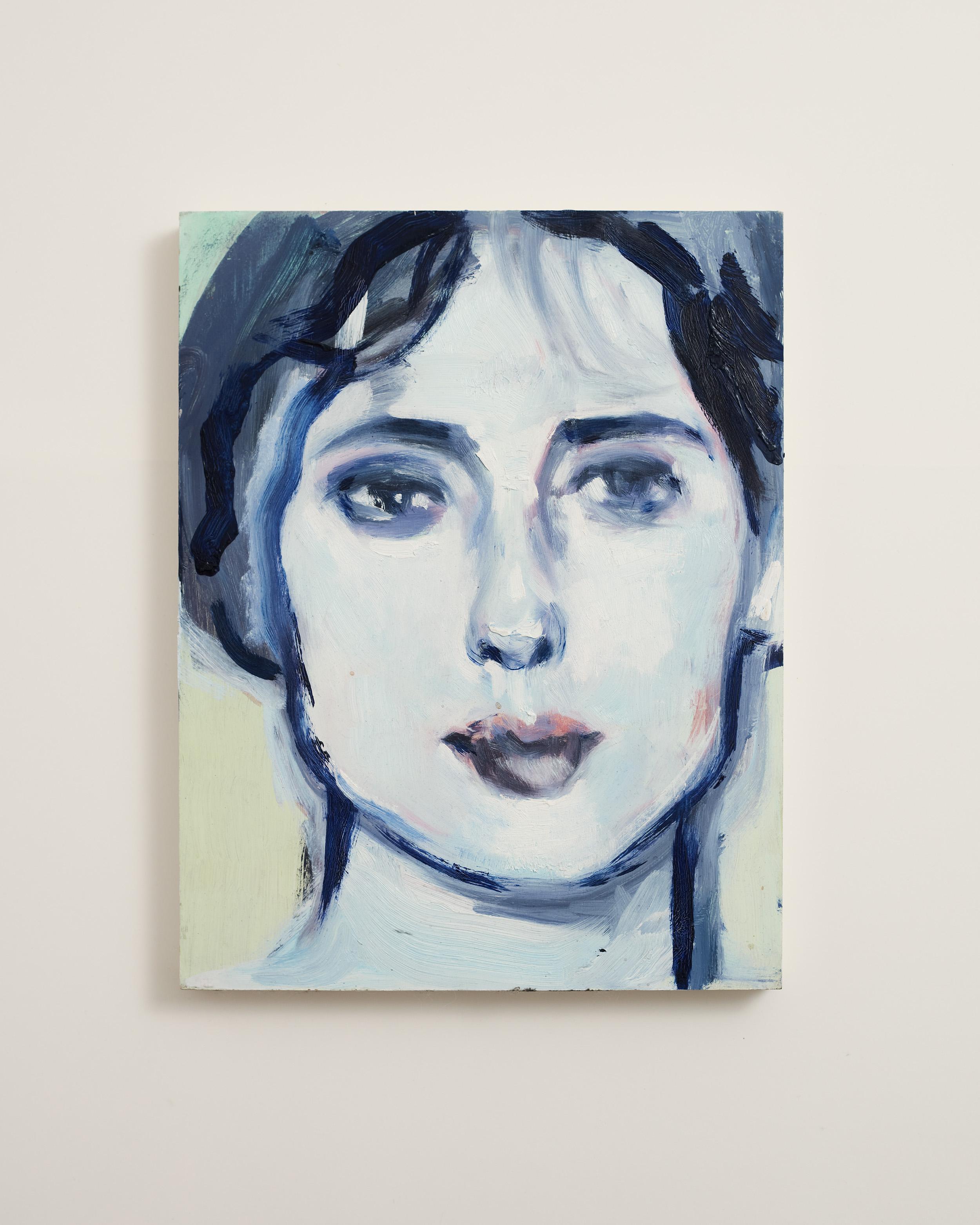 Portrait Painting Marina Taleb - Velours froid - Portrait contemporain à l'huile sur bois d'un artiste français