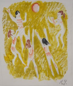 "volleyball"    cm. 16 x 20 watercolor 1970