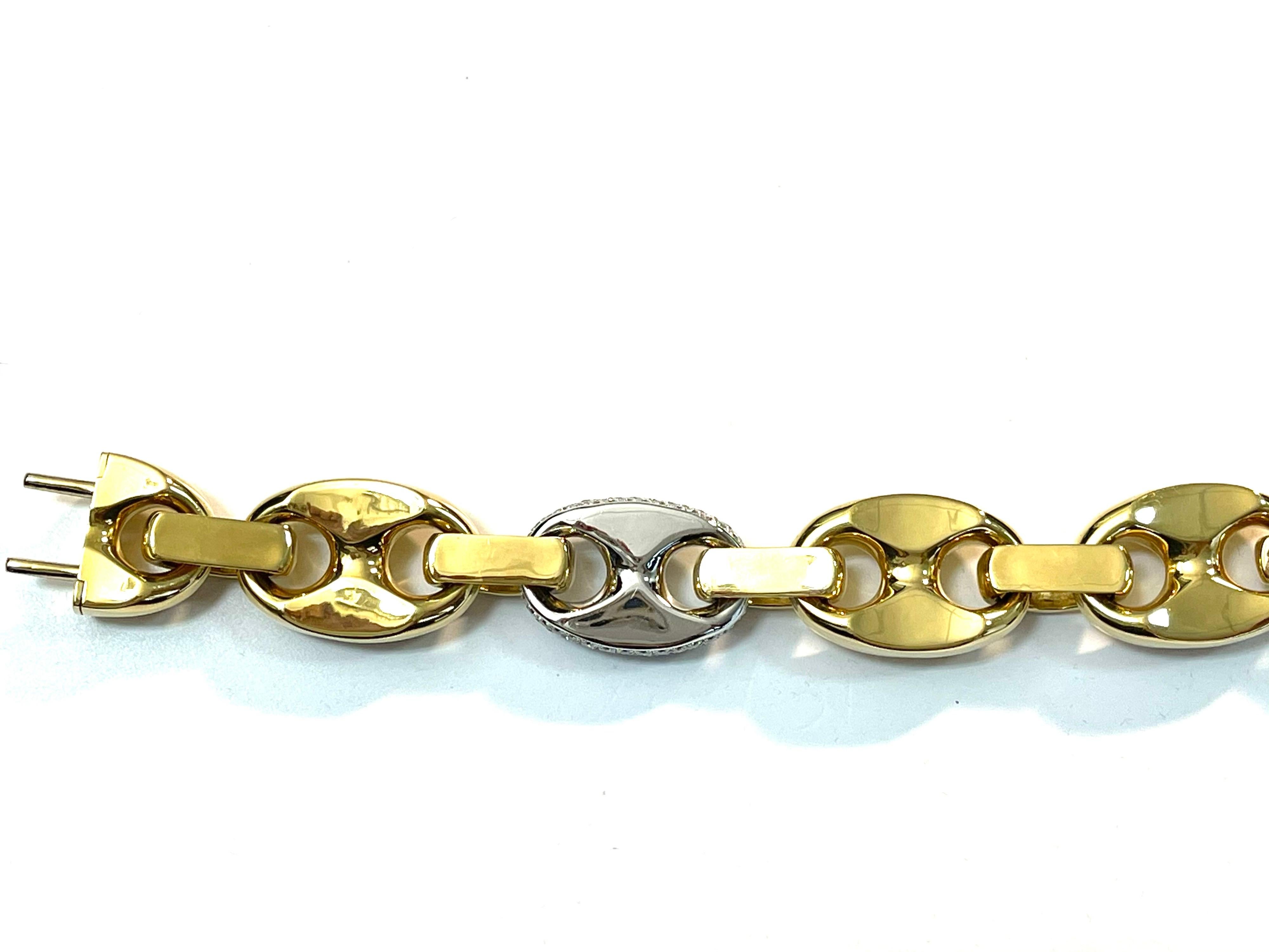 Marinalink Bracelet 18 Karat Pink Gold and White Diamond In New Condition For Sale In Milano, Lombardia
