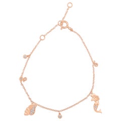 Marine 18K Rose Gold and 0.18ct Diamonds Bracelet