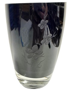 Marine Blue Murano Glass Vase Sommerso Vintage, Italy, 1950s