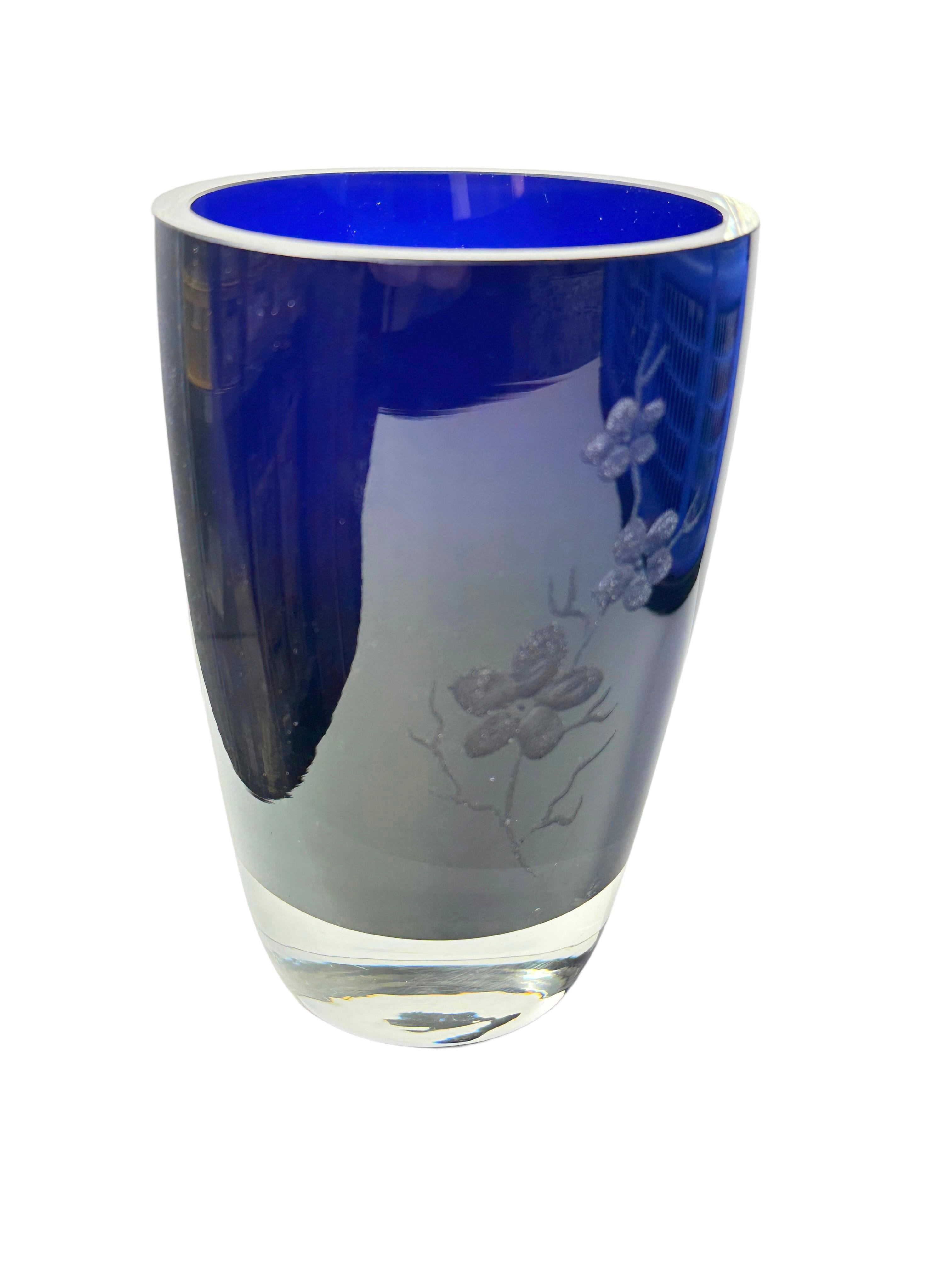 Marineblaue Murano-Glas-Vase Sommerso Vintage, Italien, 1950er Jahre (Italienisch) im Angebot