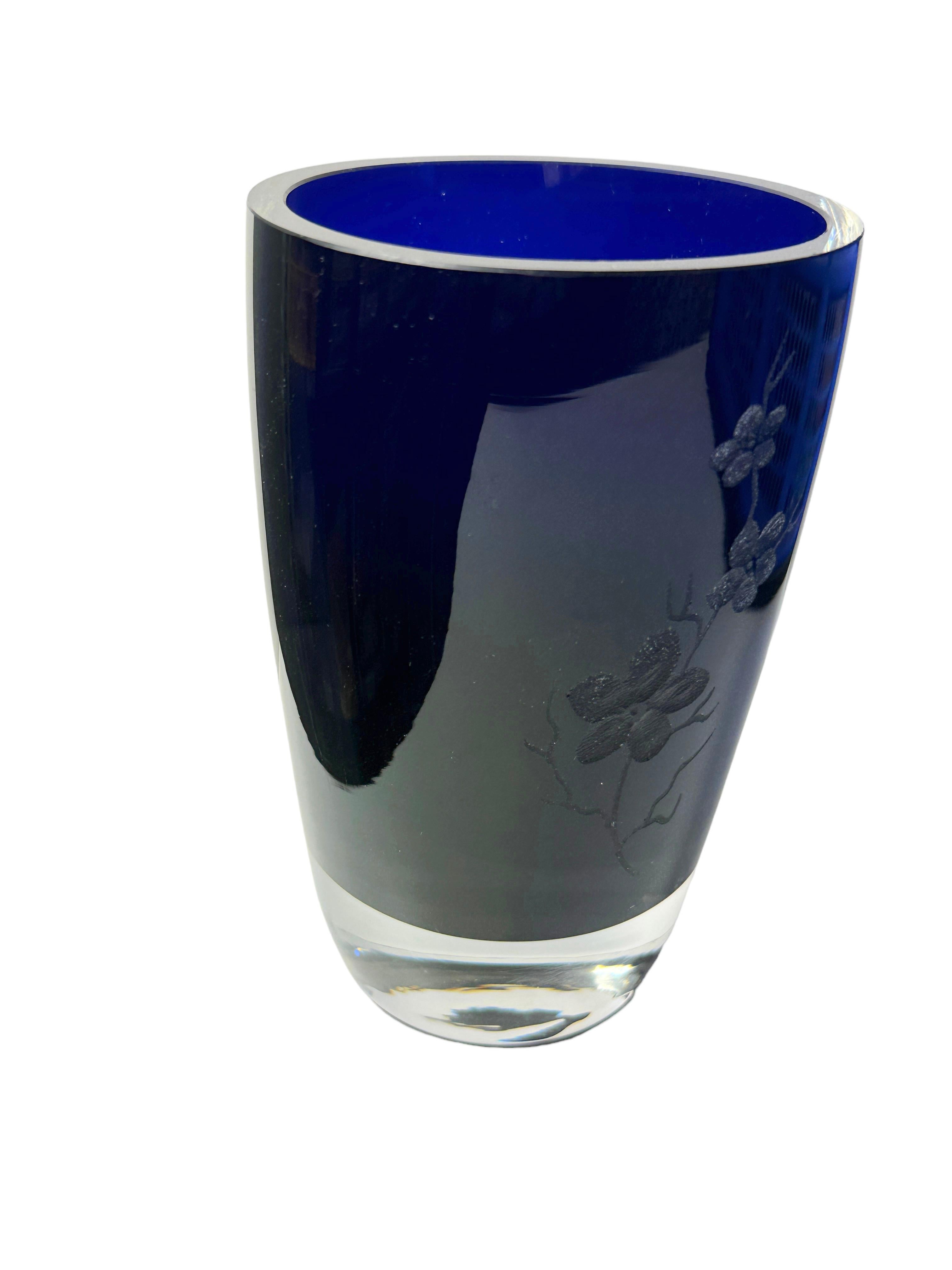 Marineblaue Murano-Glas-Vase Sommerso Vintage, Italien, 1950er Jahre im Zustand „Gut“ im Angebot in Nuernberg, DE