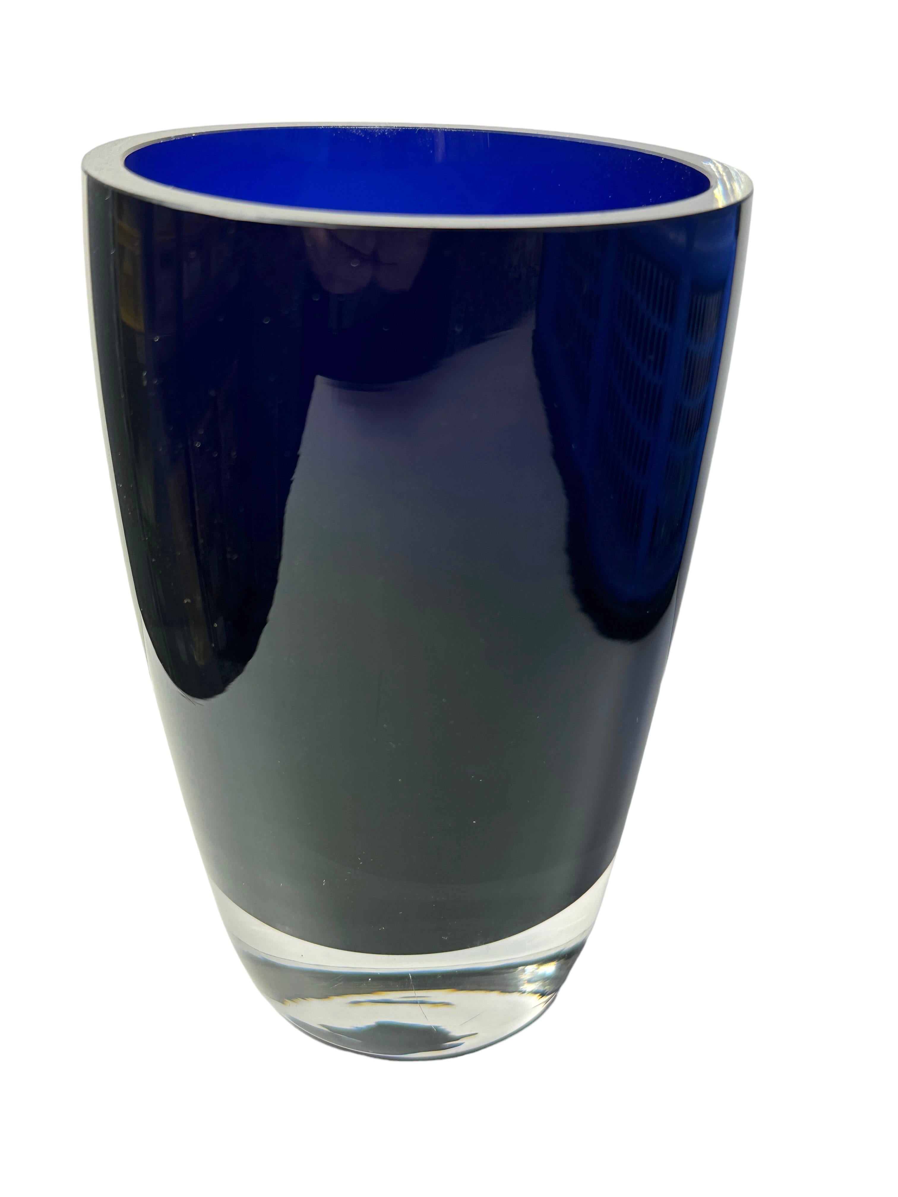 Marineblaue Murano-Glas-Vase Sommerso Vintage, Italien, 1950er Jahre (Glaskunst) im Angebot
