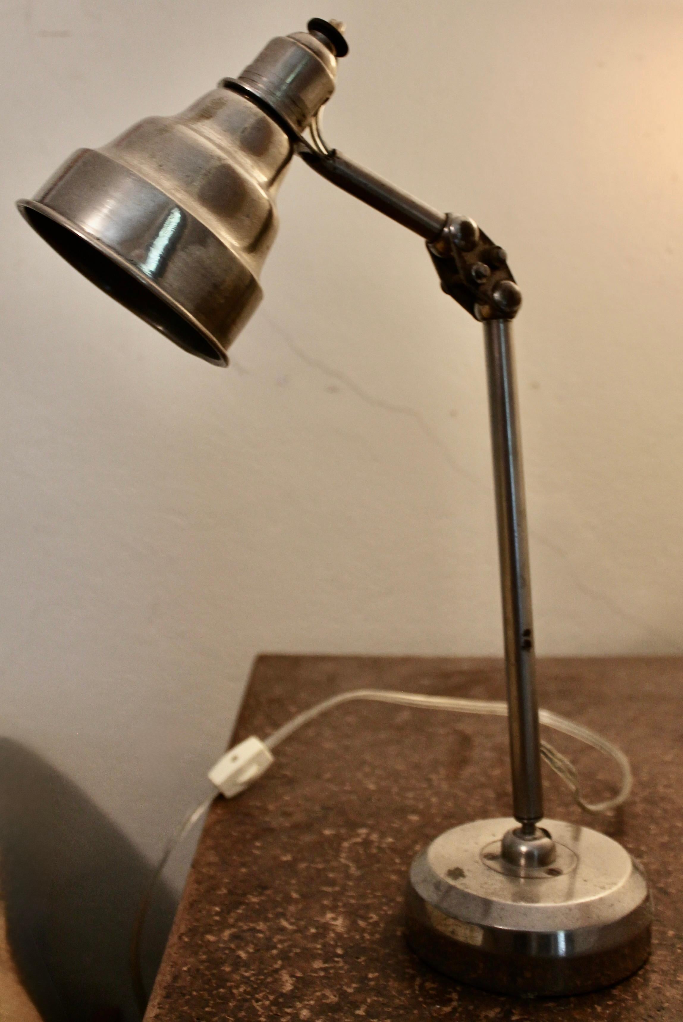 French Marine Captain's Articulated Task Lamp For Sale