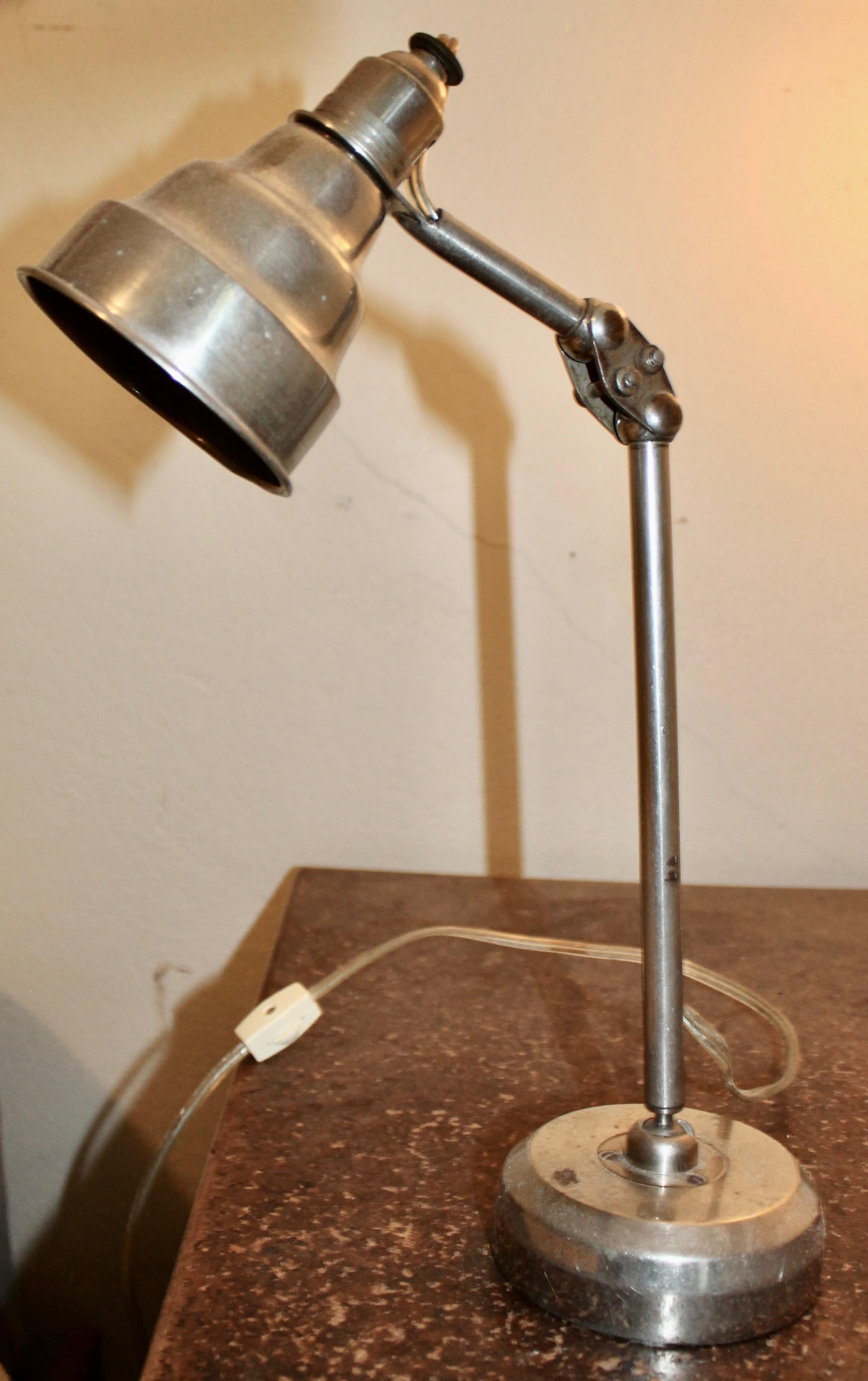 Plated Marine Captain's Articulated Task Lamp For Sale