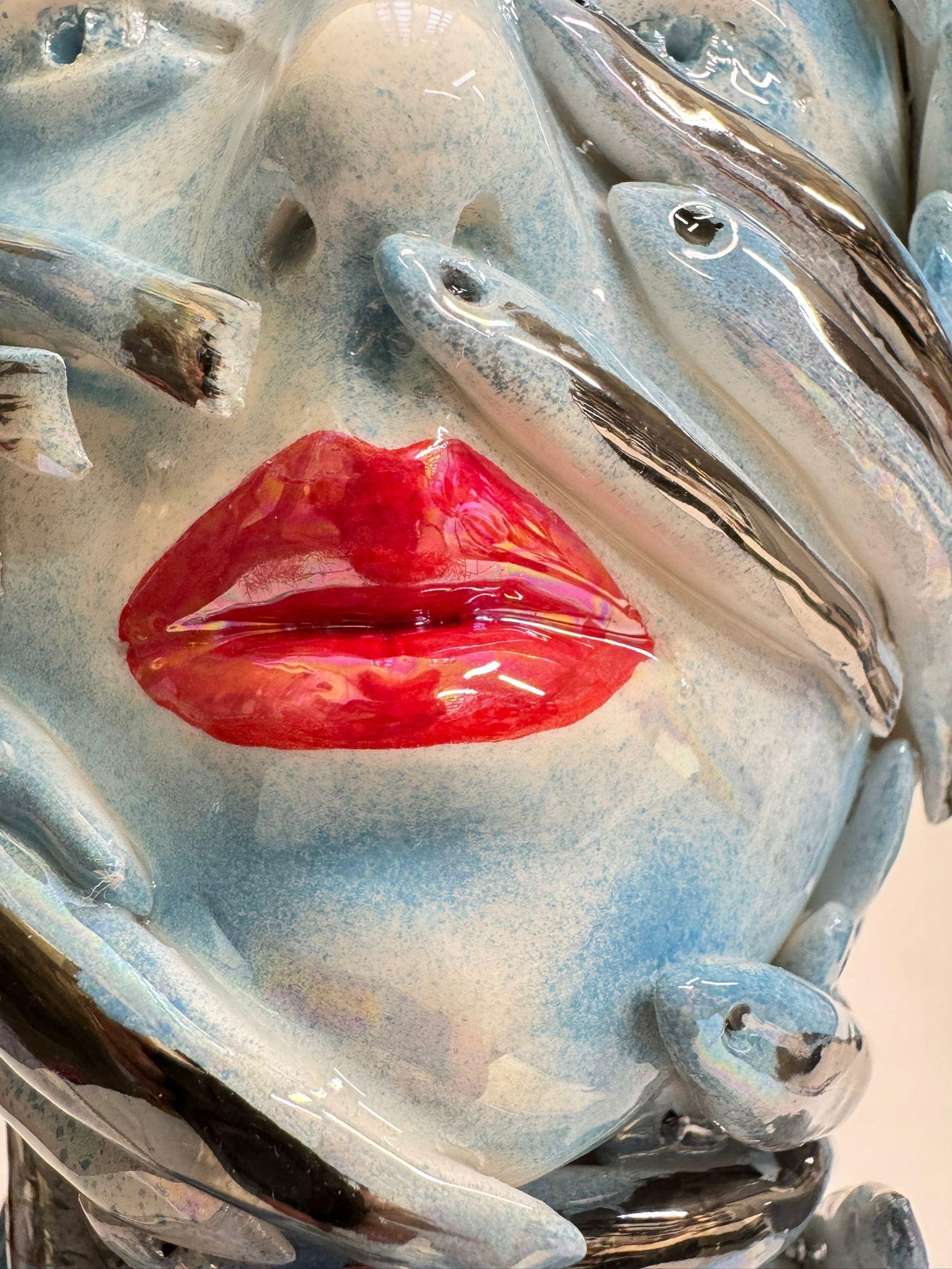 XXI secolo e contemporaneo Centrotavola in ceramica Marin. Unico fatto a mano e dipinto a mano. Ceramica 2024 in vendita