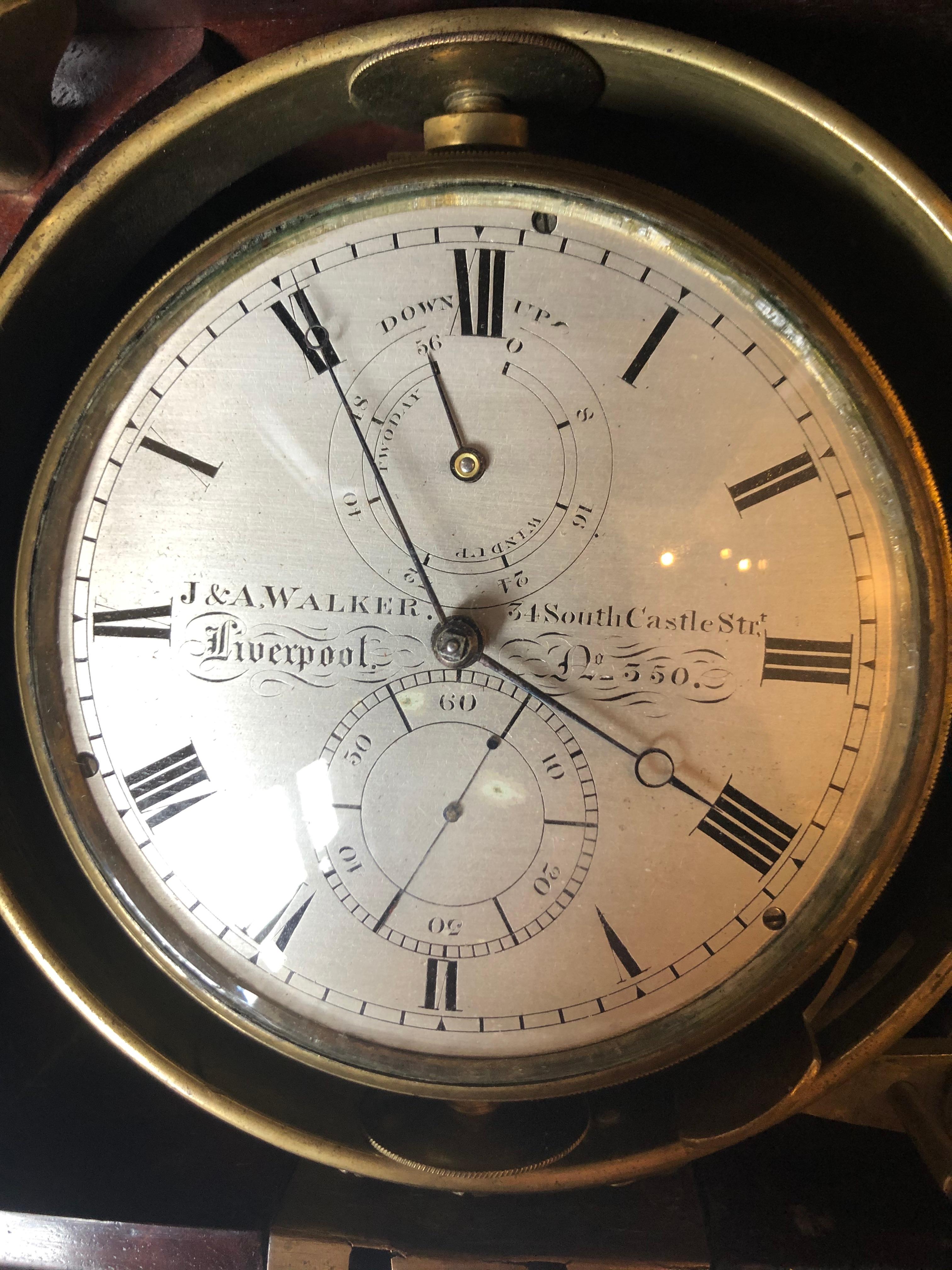 English Marine Chronometer by J A Walker of Liverpool, circa 1860 For Sale