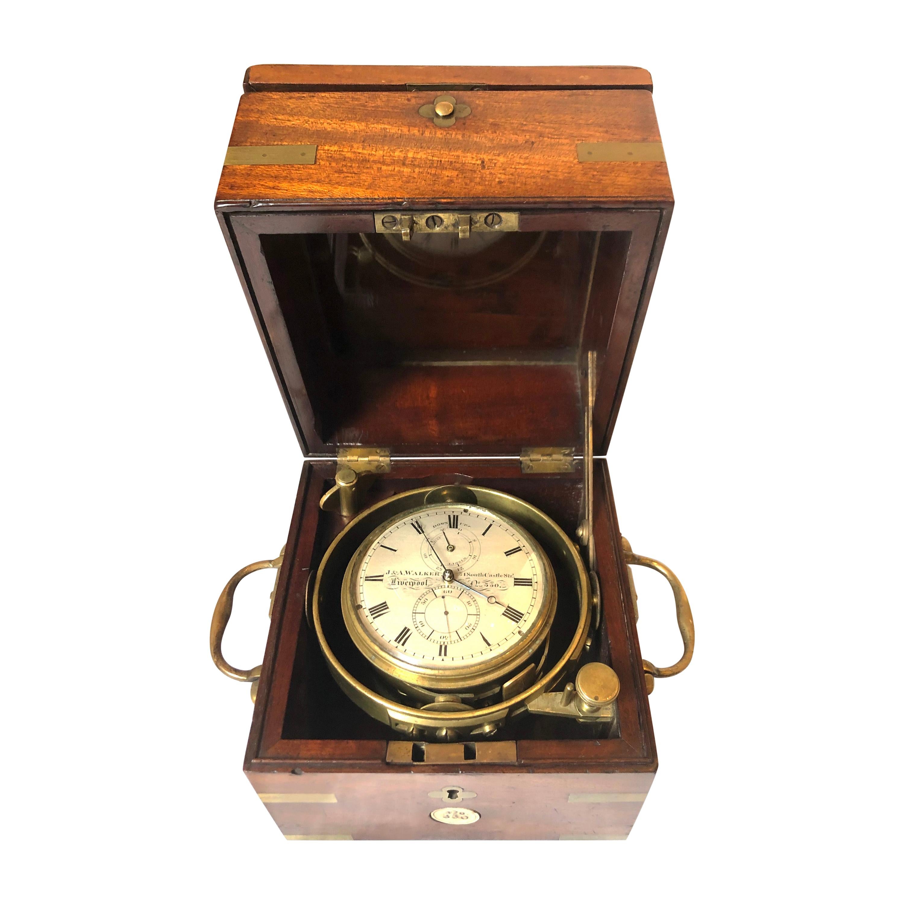 Marine Chronometer by J A Walker of Liverpool, circa 1860 For Sale