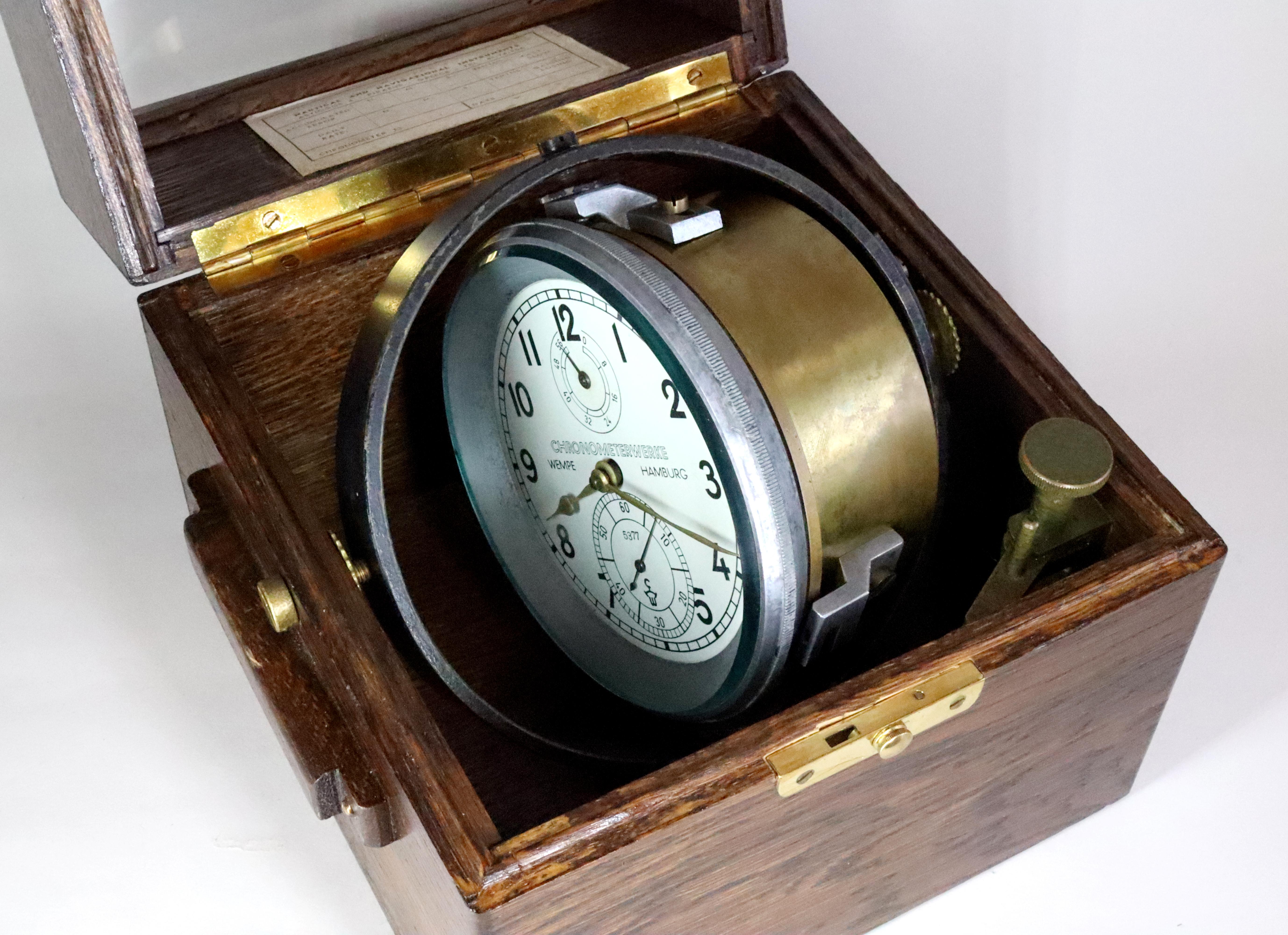 German Marine Chronometer By Wempe For Sale