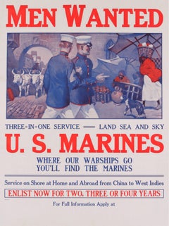 Marine Corps Recruitment Poster by Sidney Riesenberg ca 1910-1916