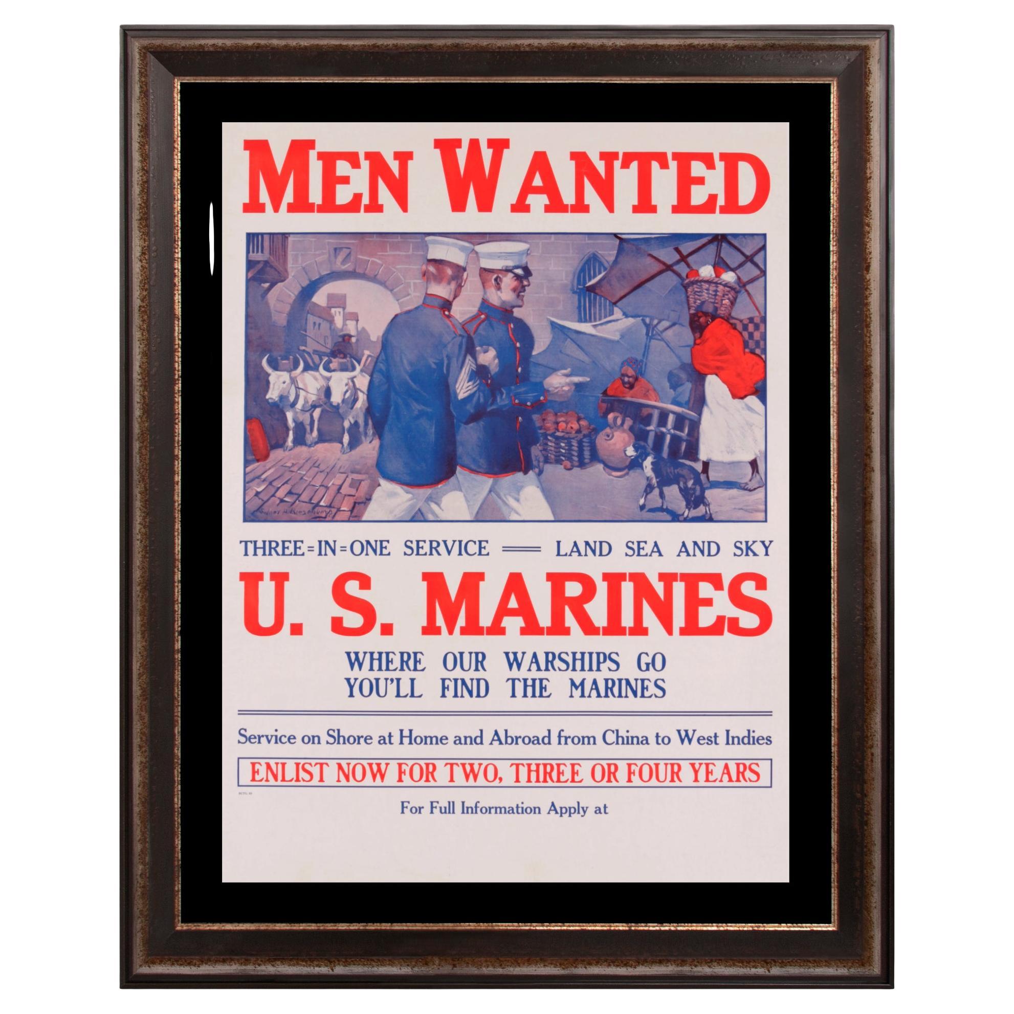 Marine Corps Recruitment Poster by Sidney Riesenberg ca 1910-1916