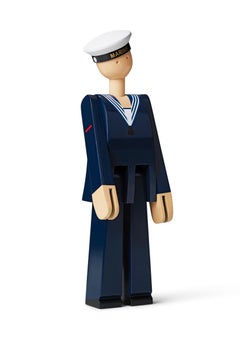 Bleu foncé/blanc marine   H : 8.1"