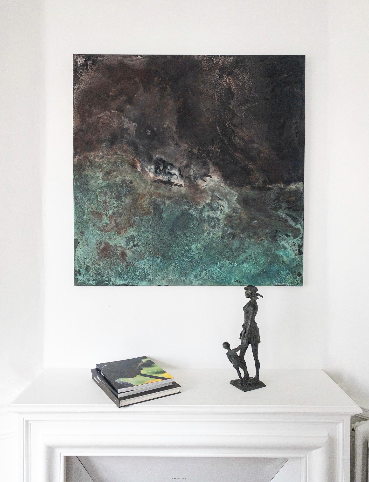 All the time in the world by Marine de Soos - Bronze sculpture, mother and son For Sale 6