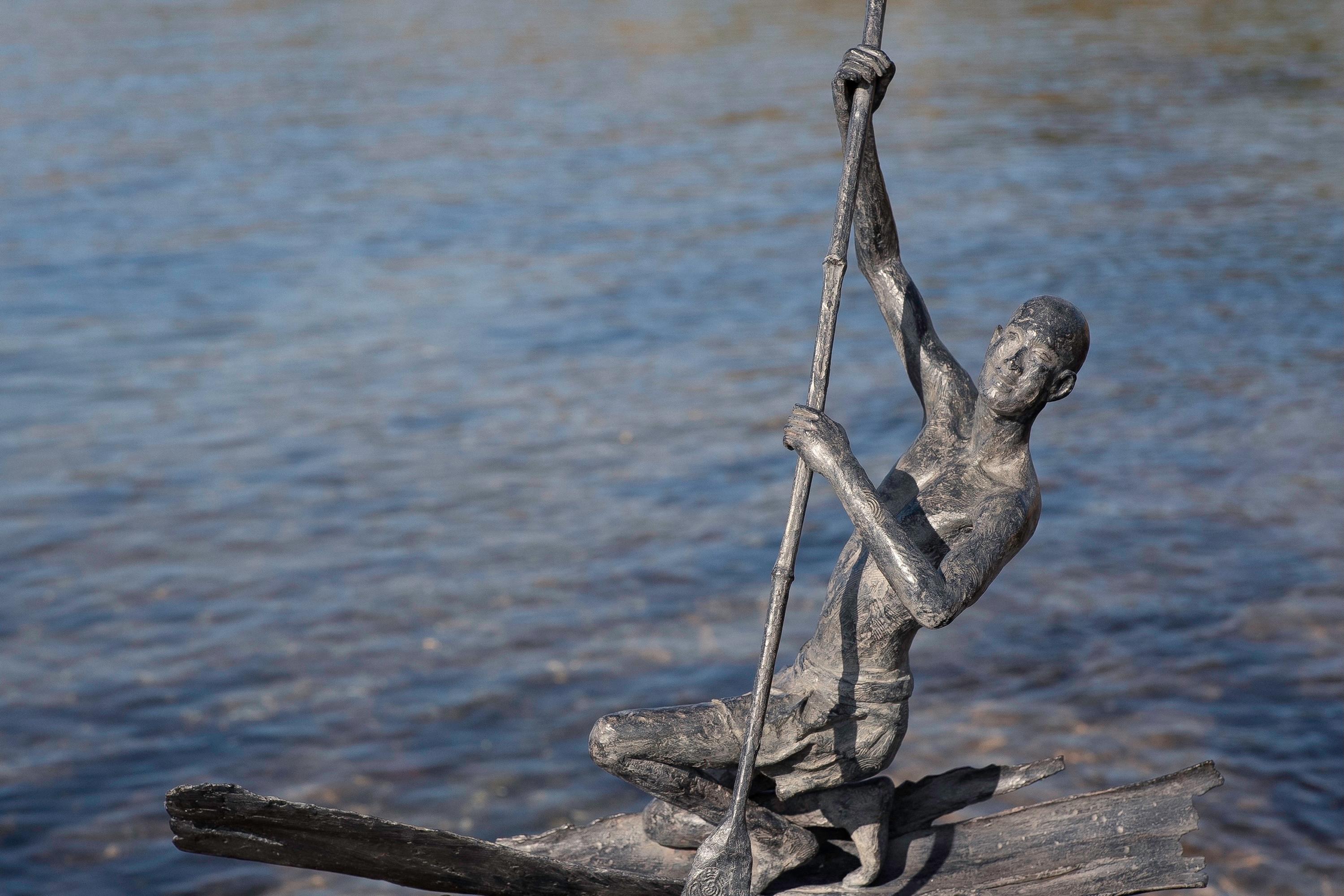 At Dawn is a bronze sculpture by French contemporary artist Marine de Soos, dimensions are 68 × 65 × 38 cm (26.8 × 25.6 × 15 in)
The sculpture is signed and numbered, it is part of a limited edition of 8 editions + 4 artist’s proofs, and comes with