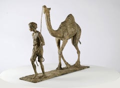 Au fil des sables von Marine de Soos - Tierplastik aus Bronze, Kamel