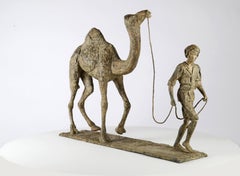 Au fil des sables by Marine de Soos - Animal bronze sculpture, camel