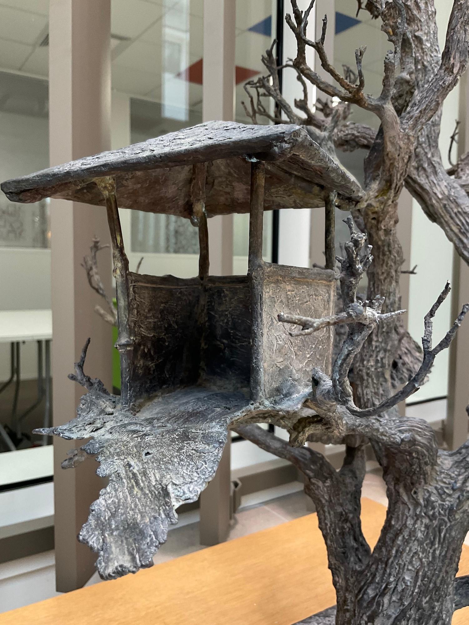 Au gré des vents par Marine de Soos - Sculpture contemporaine en bronze, cabanes dans les arbres en vente 4
