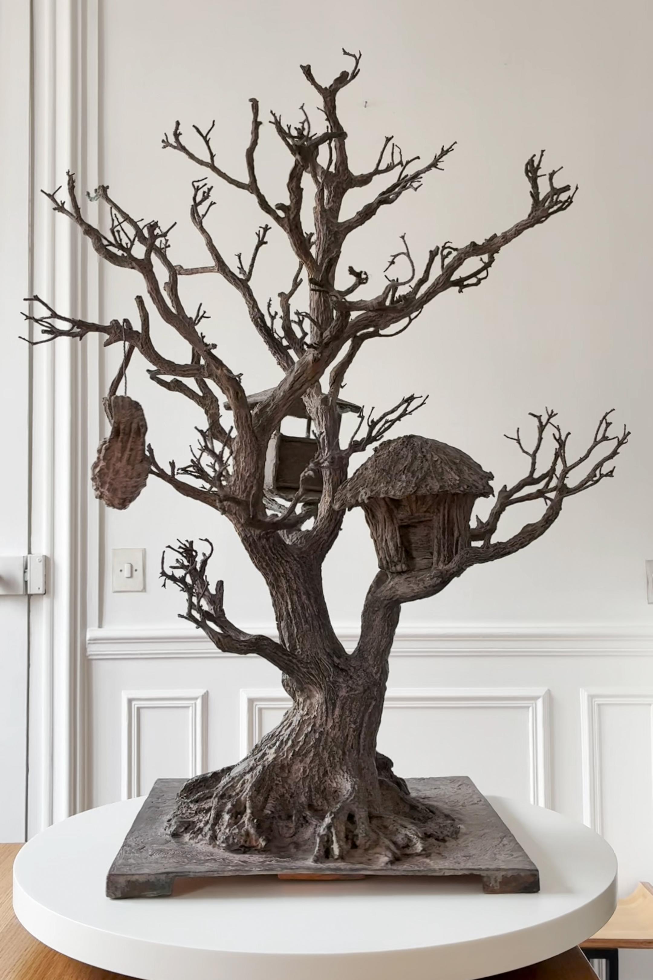Au gré des vents di Marine de Soos - Scultura contemporanea in bronzo, case sugli alberi in vendita 5