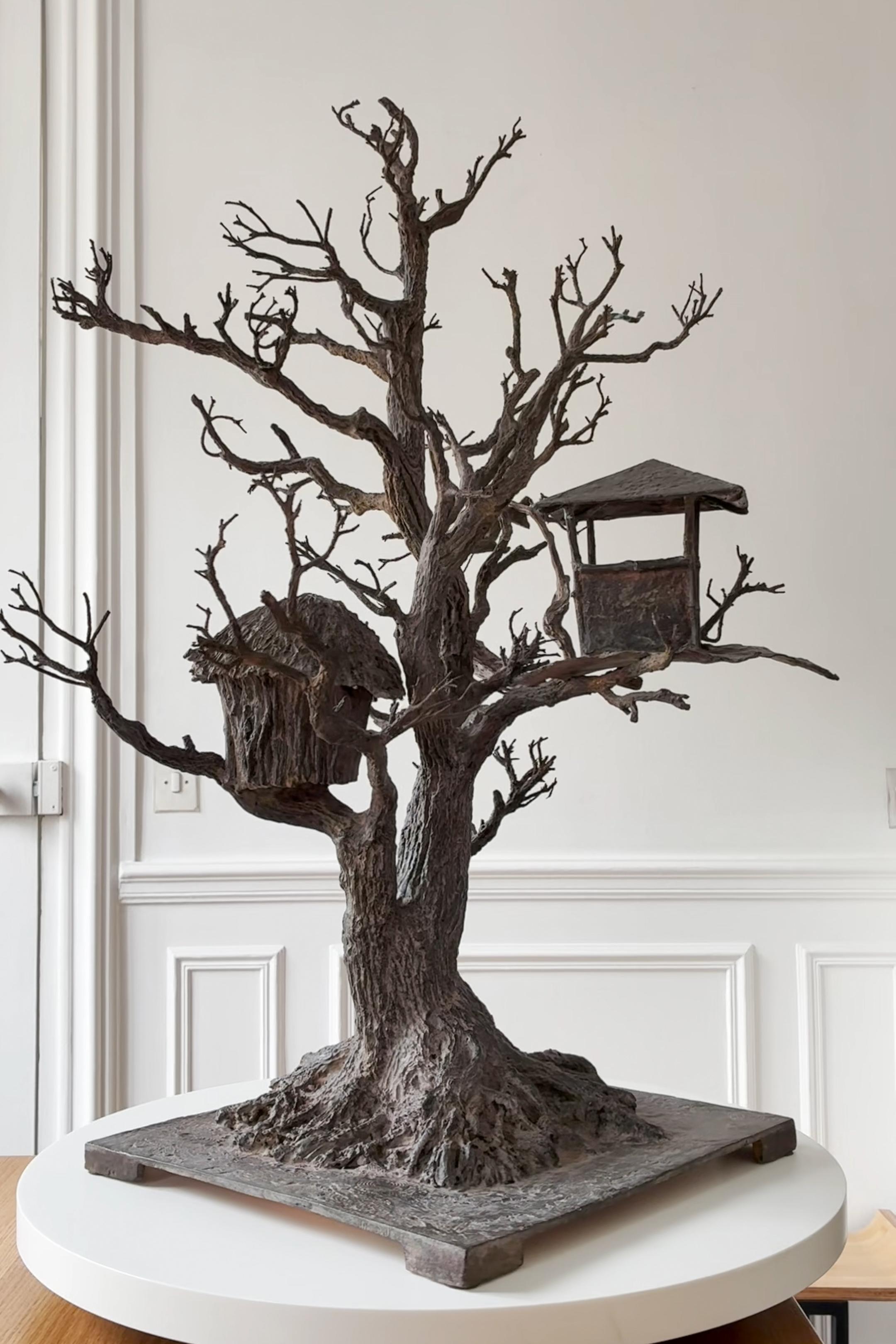 Au gré des vents di Marine de Soos - Scultura contemporanea in bronzo, case sugli alberi in vendita 6