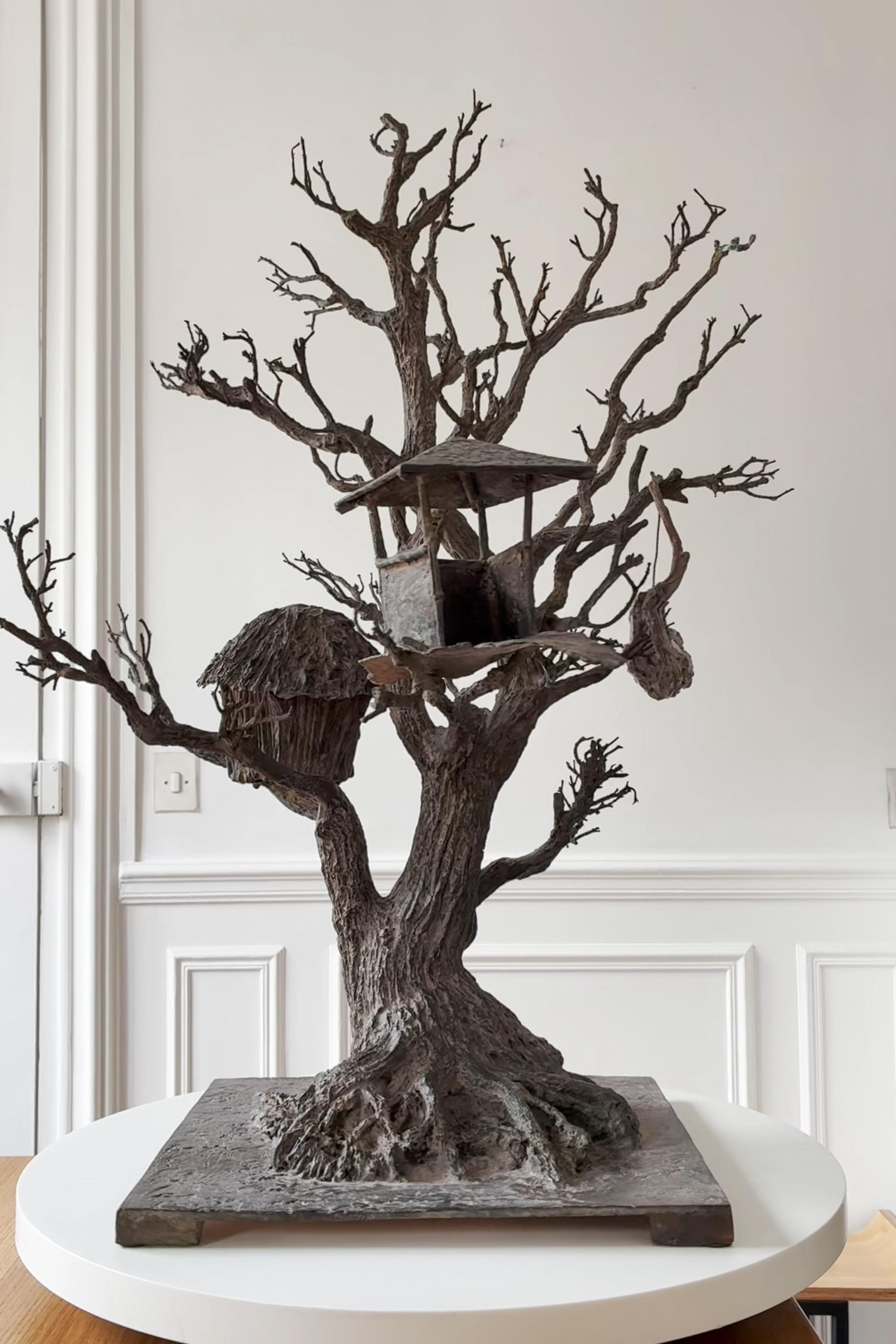 Au gré des vents di Marine de Soos - Scultura contemporanea in bronzo, case sugli alberi in vendita 7