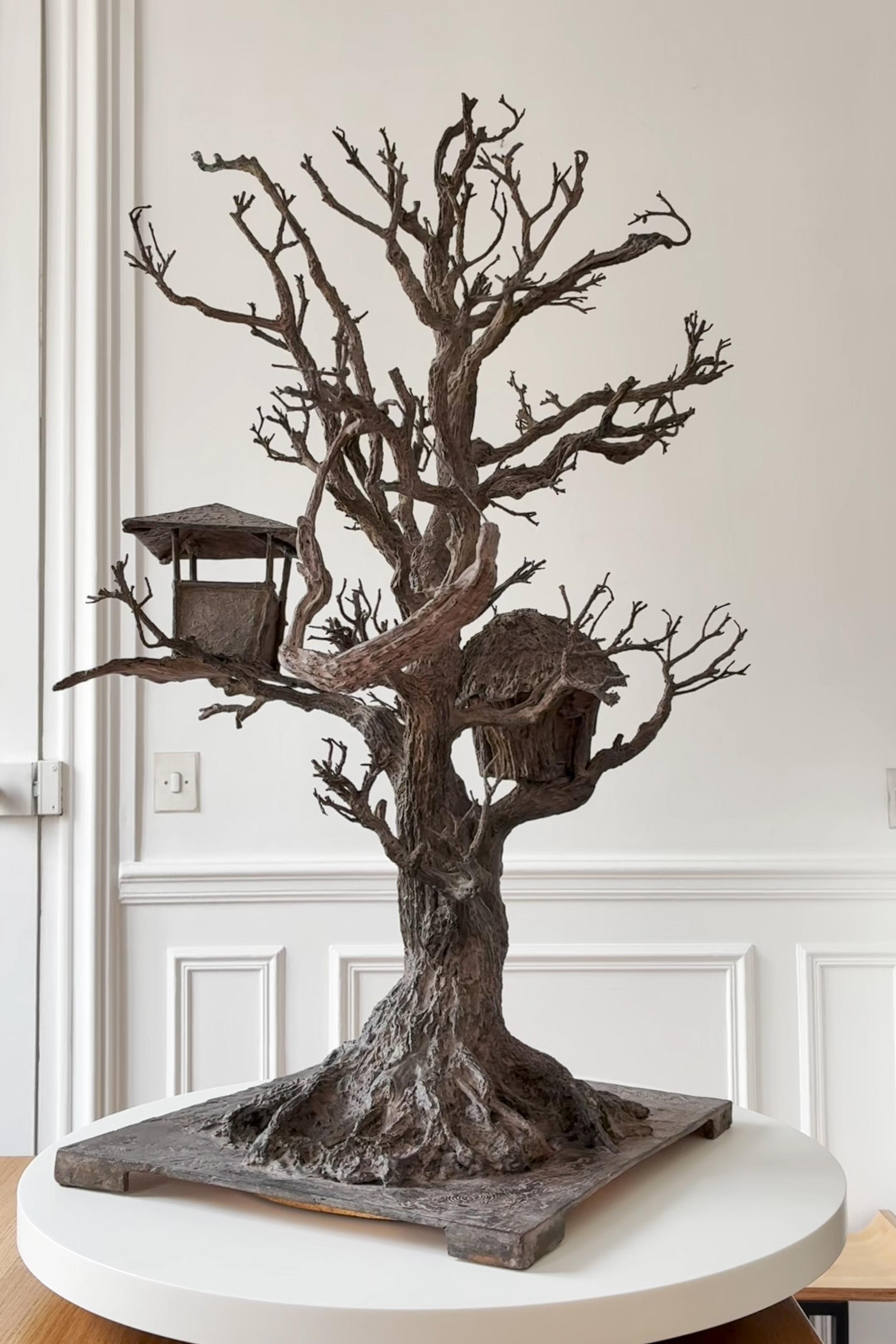 Au gré des vents di Marine de Soos - Scultura contemporanea in bronzo, case sugli alberi in vendita 8