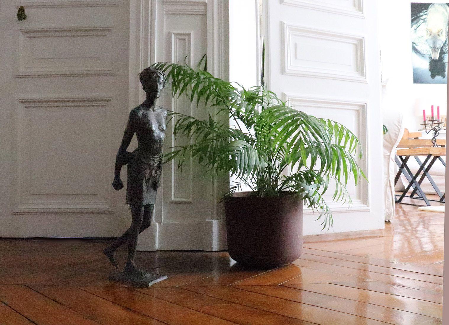Barefoot on the sacred land by Marine de Soos - Bronze sculpture, figure, man 1