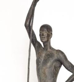 Between Heaven and Earth, 4.8-ft High Bronze Sculpture of a Standing Male Figure