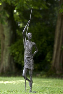 Between Sky and Earth by Marine de Soos -Bronze sculpture, figurative, spiritual