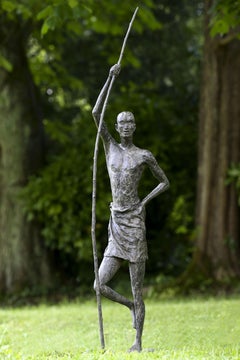 Between Sky and Earth by Marine de Soos - Contemporary bronze sculpture, man