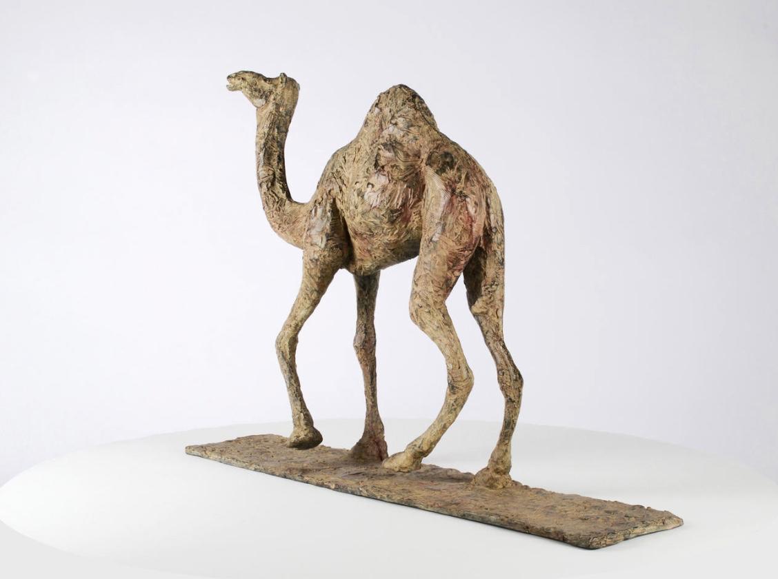 Camel by Marine de Soos - Animal bronze sculpture, contemporary, souvenir, brown For Sale 2