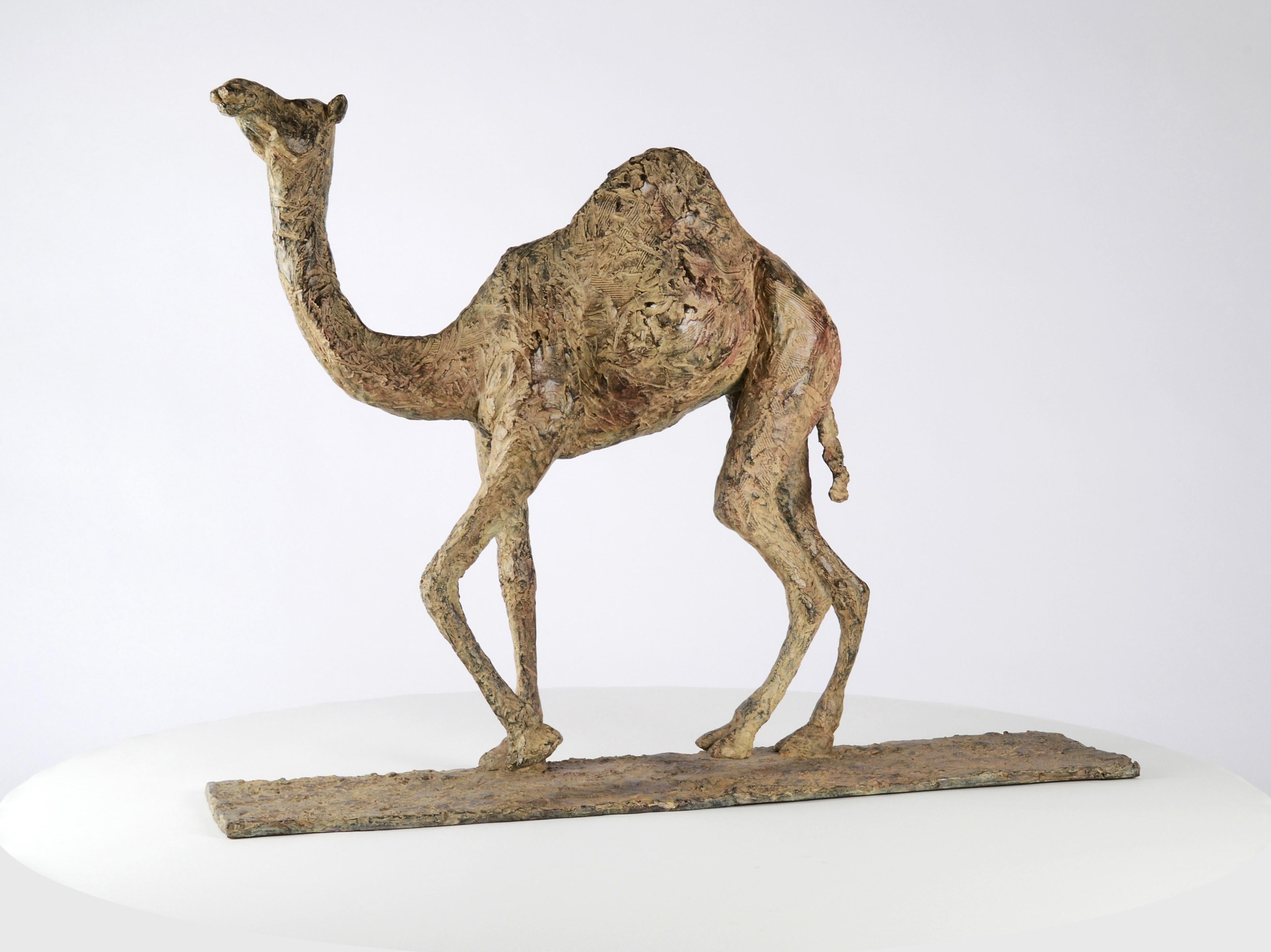 Kamel von Marine de Soos - Bronzeskulptur eines Tieres, zeitgenössisch, Souvenir, braun im Angebot 6