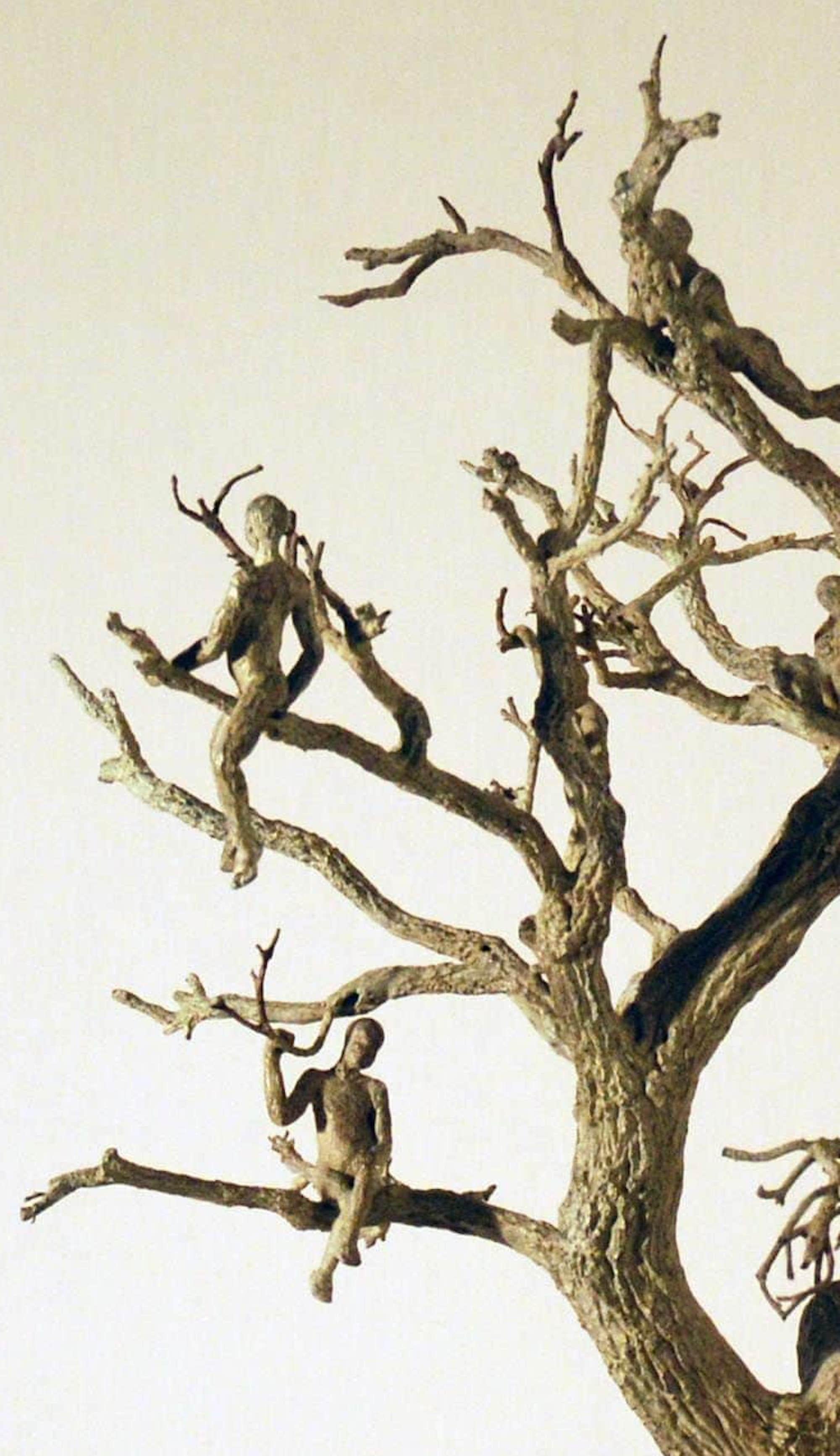 Chat perché by Marine de Soos - Contemporary bronze sculpture, human figures For Sale 2