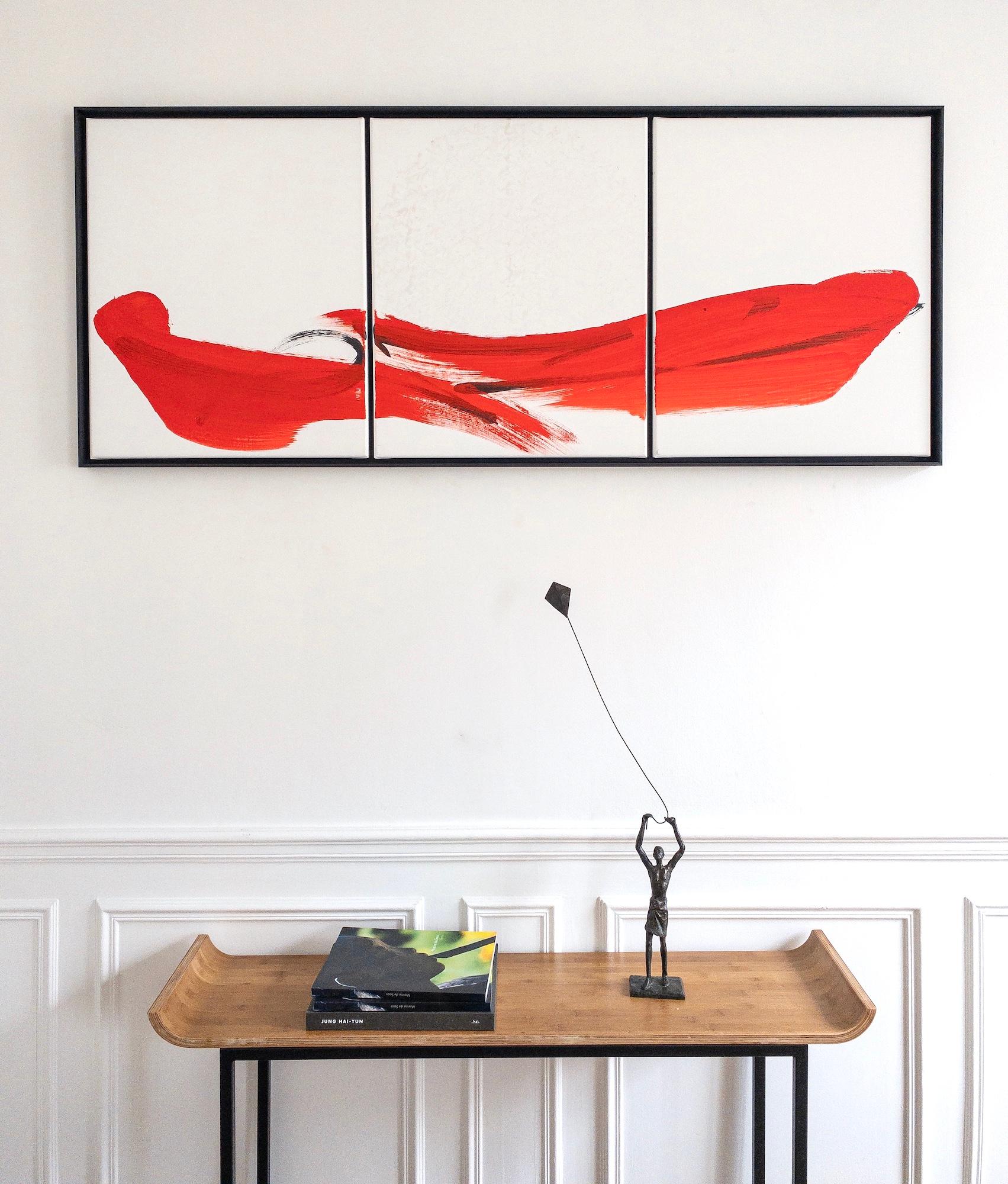 Childhood's Sail V von Marine de Soos - Bronzeskulptur, Kinderfigur, Drachen im Angebot 1