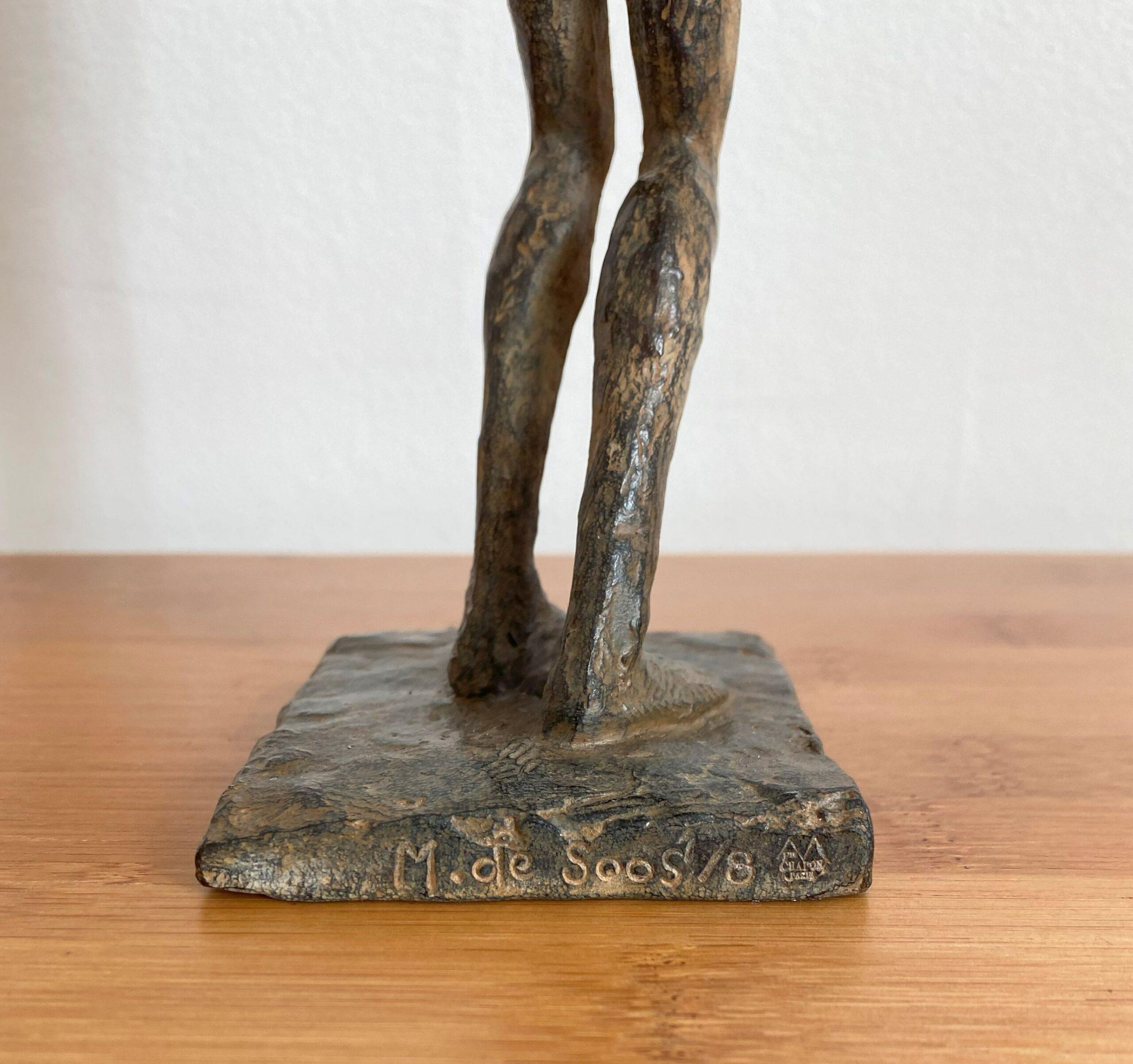 Childhood’s Sail VI by Marine de Soos - Bronze sculpture, child's figure, kite For Sale 8