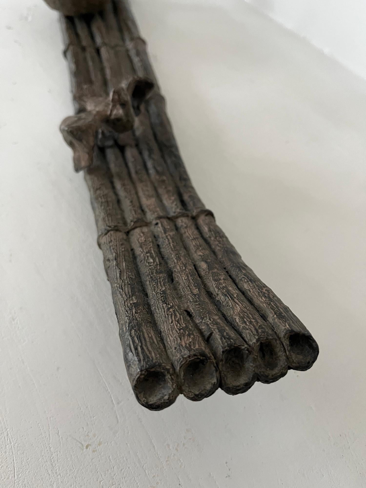 Cormorant Fishing by Marine de Soos - Bronze sculpture, human figure, boat, bird For Sale 17