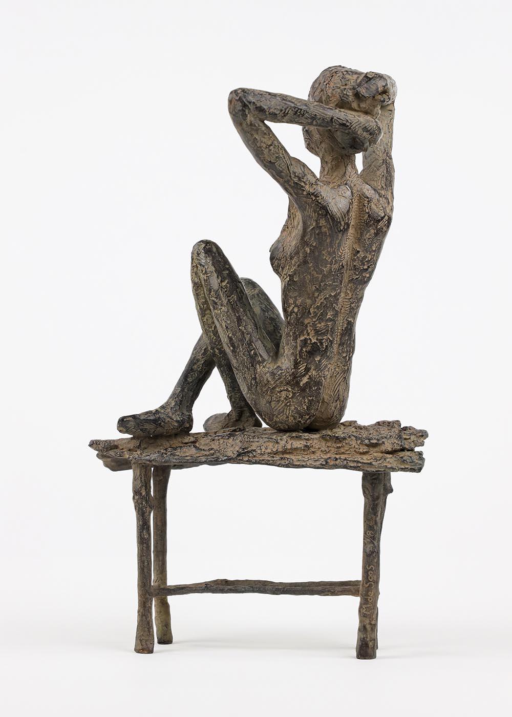 Enchanting Rituals by Marine de Soos - Seated Female Nude, bronze sculpture For Sale 3