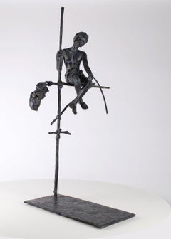 Fisherman on Stilt, Figurative Bronze Sculpture