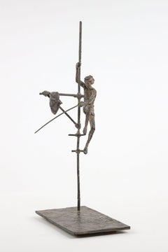 Fisherman on stilt III by Marine de Soos - Bronze sculpture, human figure, man