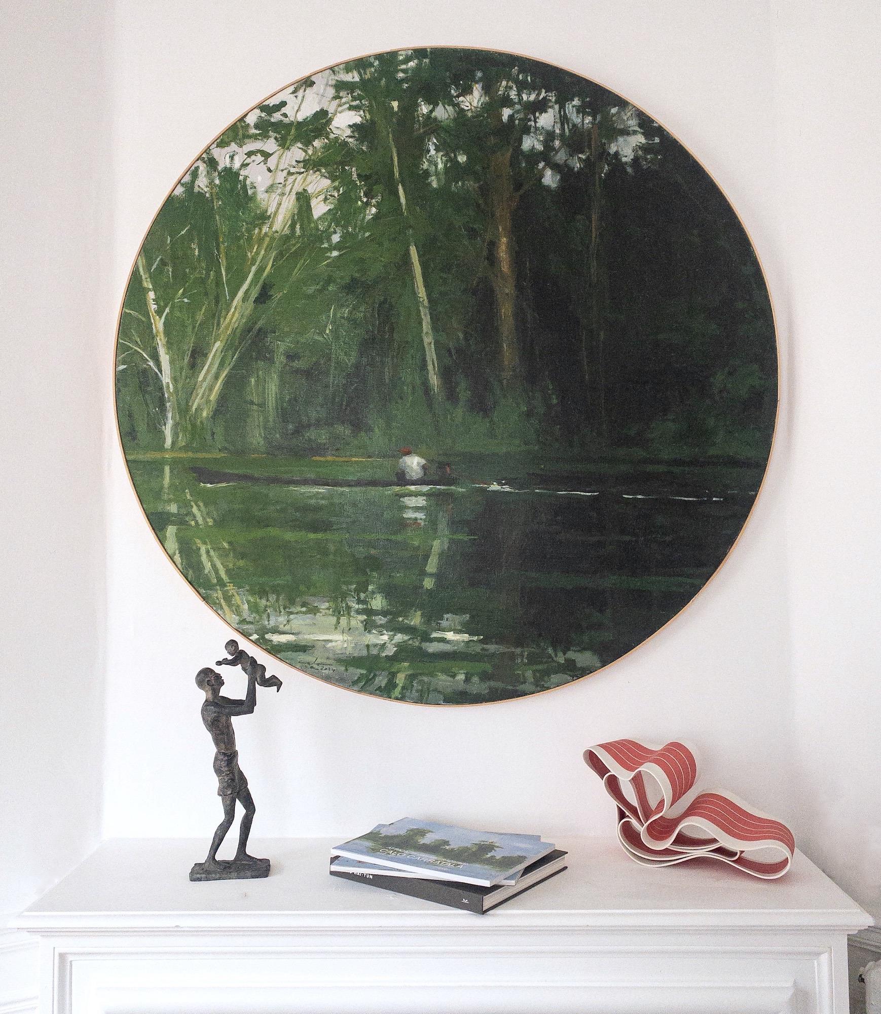 Getting Close to the Sky by Marine de Soos - Bronze sculpture, father and son For Sale 5