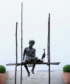 Grand cantique des pilotis by Marine de Soos - Large outdoor bronze sculpture