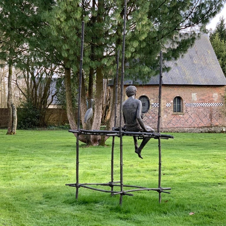 Grand cantique des pilotis, Large outdoor bronze sculpture - Sculpture by Marine de Soos