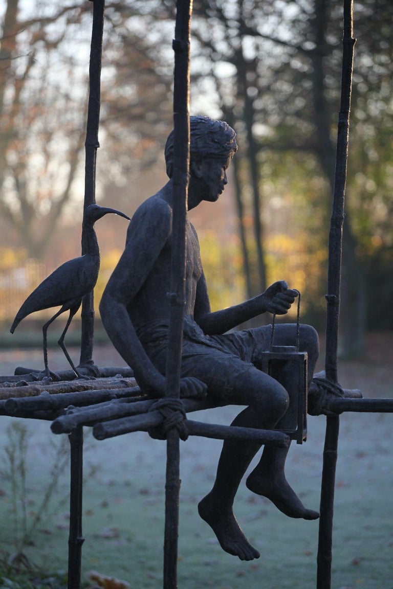 Grand cantique des pilotis, Large outdoor bronze sculpture - Contemporary Sculpture by Marine de Soos
