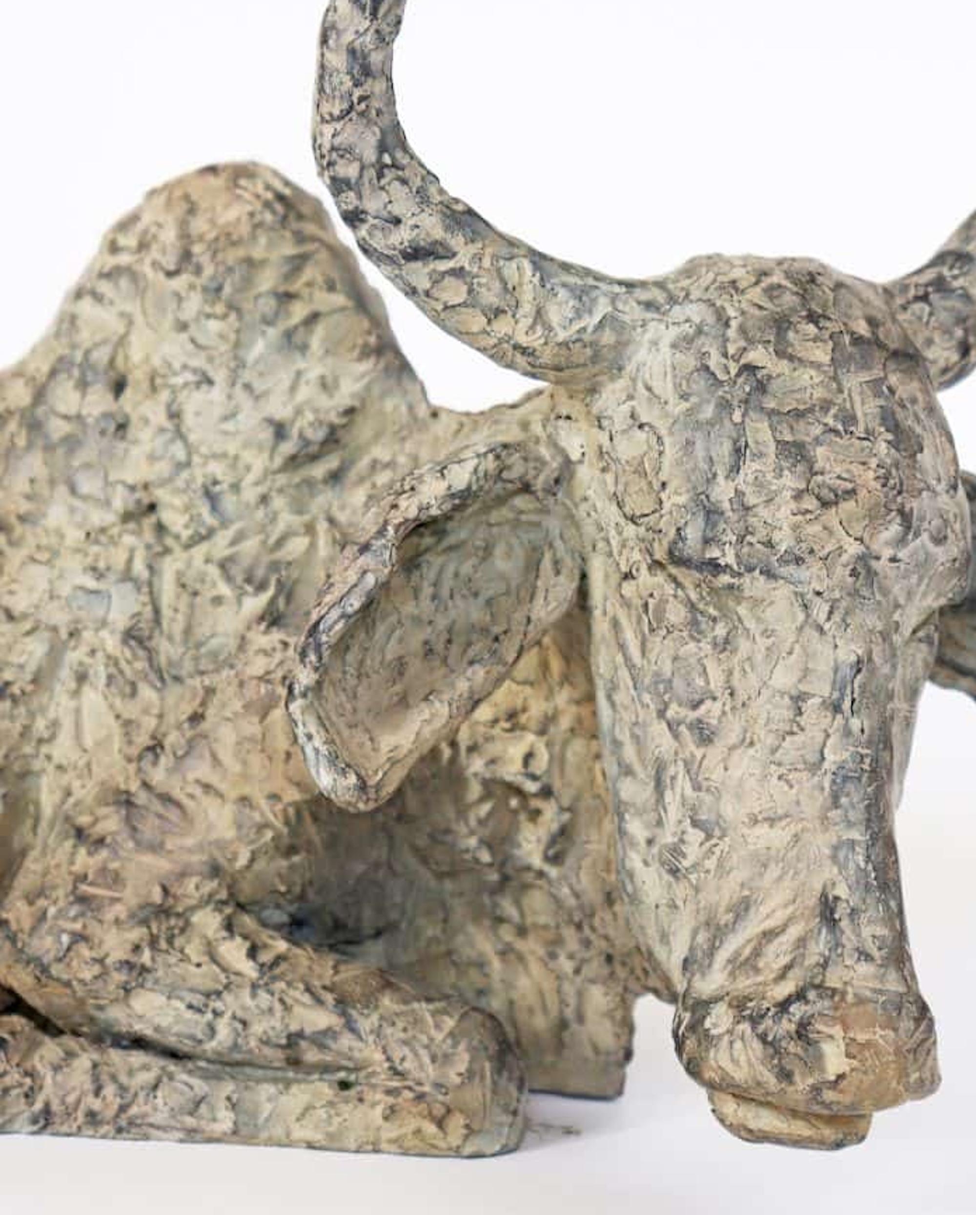 Holy Cow par Marine de Soos - Sculpture animalière en bronze, Inde en vente 5